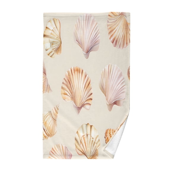 Yayeee 2 Pack Hand Towels for Bathroom 100% Cotton 16" x 28" Soft Absorbent Kitchen Towel, Pink Seashell