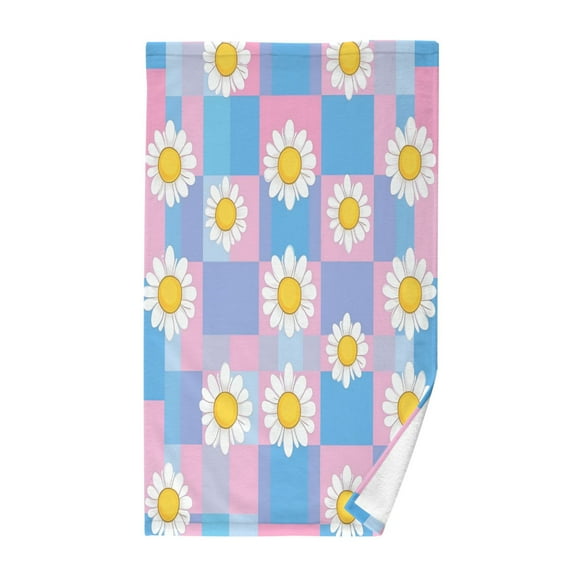 Yayeee 2 Pack Hand Towels for Bathroom 100% Cotton 16" x 28" Kitchen Towel, Playful Daisy