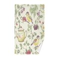 thumbnail image 1 of Yayeee 2 Pack Hand Towels for Bathroom 100% Cotton 16" x 28" Soft Absorbent Kitchen Towel, Purple Birds Teapots, 1 of 7