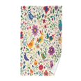 thumbnail image 1 of Yayeee 2 Pack Hand Towels for Bathroom 100% Cotton 16" x 28" Soft Absorbent Kitchen Towel, Purple Cartoon Animals, 1 of 7