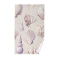 thumbnail image 1 of Yayeee 2 Pack Hand Towels for Bathroom 100% Cotton 16" x 28" Soft Absorbent Kitchen Towel, Purple Watercolor Seashells, 1 of 7