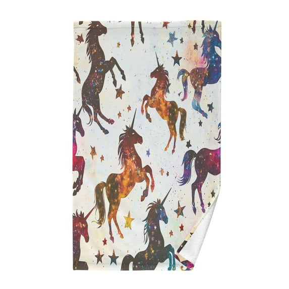 Yayeee 2 Pack Hand Towels for Bathroom 100% Cotton 16" x 28" Kitchen Towel, Rainbow Starts Pattern