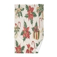 thumbnail image 1 of Yayeee 2 Pack Hand Towels for Bathroom 100% Cotton 16" x 28" Soft Absorbent Kitchen Towel, Red Christmas Poinsettia, 1 of 7