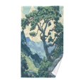 thumbnail image 1 of Yayeee 2 Pack Hand Towels for Bathroom 100% Cotton 16" x 28" Soft Absorbent Kitchen Towel, Retro Tree, 1 of 7