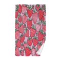 thumbnail image 1 of Yayeee 2 Pack Hand Towels for Bathroom 100% Cotton 16" x 28" Soft Absorbent Kitchen Towel, Sweet Strawberry, 1 of 7