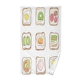 thumbnail image 1 of Yayeee 2 Pack Hand Towels for Bathroom 100% Cotton 16" x 28" Soft Absorbent Kitchen Towel, Toasts Pattern, 1 of 7