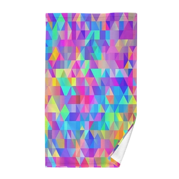 Yayeee 2 Pack Hand Towels for Bathroom 100% Cotton 16" x 28" Soft Absorbent Kitchen Towel, Vibrant Geometric Pattern