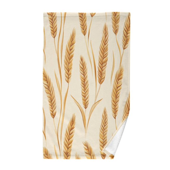 Yayeee 2 Pack Hand Towels for Bathroom 100% Cotton 16" x 28" Soft Absorbent Kitchen Towel, Wheat Ears Pattern
