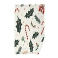 thumbnail image 1 of Yayeee 2 Pack Hand Towels for Bathroom 100% Cotton 16" x 28" Kitchen Towel, White Christmas Holly, 1 of 7