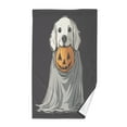 thumbnail image 1 of Yayeee 2 Pack Hand Towels for Bathroom 100% Cotton 16" x 28" Kitchen Towel, White Halloween Dog, 1 of 7