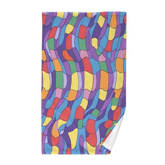 Yayeee 2 Pack Hand Towels for Bathroom 100% Cotton 16" x 28" Kitchen Towel, Yellow Wavy Plaid