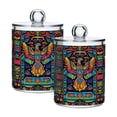 thumbnail image 1 of Yayeee 2 Pack Qtip Holder Bathroom Cotton Swab Canister with Lid Clear Dispenser Set, Abstract Eagle, 1 of 6