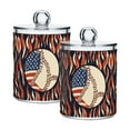thumbnail image 1 of Yayeee 2 Pack Qtip Holder Bathroom Cotton Swab Canister with Lid Clear Dispenser Set, Baseball Pattern, 1 of 6