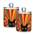 thumbnail image 1 of Yayeee 2 Pack Qtip Holder Bathroom Cotton Swab Canister with Lid Clear Dispenser Set, Black Cat, 1 of 6