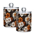 thumbnail image 1 of Yayeee 2 Pack Qtip Holder Bathroom Cotton Swab Canister with Lid Clear Dispenser Set, Black Plaid Floral, 1 of 6