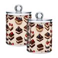 thumbnail image 1 of Yayeee 2 Pack Qtip Holder Bathroom Cotton Swab Canister with Lid Clear Dispenser Set, Blue Cakes, 1 of 6