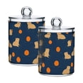 thumbnail image 1 of Yayeee 2 Pack Qtip Holder Bathroom Cotton Swab Canister with Lid Clear Dispenser Set, Blue Capybaras, 1 of 6
