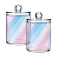 thumbnail image 1 of Yayeee 2 Pack Qtip Holder Bathroom Cotton Swab Canister with Lid Clear Dispenser Set, Blue Gradient, 1 of 6
