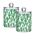 thumbnail image 1 of Yayeee 2 Pack Qtip Holder Bathroom Cotton Swab Canister with Lid Clear Dispenser Set, Cactus Pattern, 1 of 6