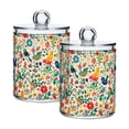 thumbnail image 1 of Yayeee 2 Pack Qtip Holder Bathroom Cotton Swab Canister with Lid Clear Dispenser Set, Cartoon Animals, 1 of 6