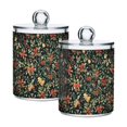thumbnail image 1 of Yayeee 2 Pack Qtip Holder Bathroom Cotton Swab Canister with Lid Clear Dispenser Set, Christmas Bows, 1 of 6
