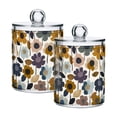 thumbnail image 1 of Yayeee 2 Pack Qtip Holder Bathroom Cotton Swab Canister with Lid Clear Dispenser Set, Colorful Floral, 1 of 6
