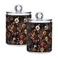 thumbnail image 1 of Yayeee 2 Pack Qtip Holder Bathroom Cotton Swab Canister with Lid Clear Dispenser Set, Colorful Flower, 1 of 6