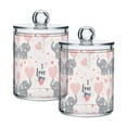 thumbnail image 1 of Yayeee 2 Pack Qtip Holder Bathroom Cotton Swab Canister with Lid Clear Dispenser Set, Cute Elephant, 1 of 6