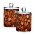 thumbnail image 1 of Yayeee 2 Pack Qtip Holder Dispenser for Bathroom with Lid Cotton Swab Canister, Fall Pattern, 1 of 6