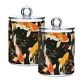thumbnail image 1 of Yayeee 2 Pack Qtip Holder Dispenser for Bathroom with Lid Cotton Swab Canister, Fish Pattern, 1 of 6