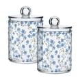 thumbnail image 1 of Yayeee 2 Pack Qtip Holder Bathroom Cotton Swab Canister with Lid Clear Dispenser Set, Forget Me Not, 1 of 6