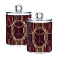 thumbnail image 1 of Yayeee 2 Pack Qtip Holder Bathroom Cotton Swab Canister with Lid Clear Dispenser Set, Gold Abstract Pattern, 1 of 6