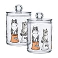 thumbnail image 1 of Yayeee 2 Pack Qtip Holder Bathroom Cotton Swab Canister with Lid Clear Dispenser Set, Gray Cute Chubby Cat, 1 of 6