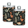 thumbnail image 1 of Yayeee 2 Pack Qtip Holder Bathroom Cotton Swab Canister with Lid Clear Dispenser Set, Gray Dinosaur, 1 of 6