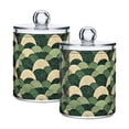 thumbnail image 1 of Yayeee 2 Pack Qtip Holder Bathroom Cotton Swab Canister with Lid Clear Dispenser Set, Green Abstract Shapes, 1 of 6