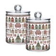 thumbnail image 1 of Yayeee 2 Pack Qtip Holder Bathroom Cotton Swab Canister with Lid Clear Dispenser Set, Green Nordic Christmas House, 1 of 6