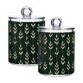 thumbnail image 1 of Yayeee 2 Pack Qtip Holder Bathroom Cotton Swab Canister with Lid Clear Dispenser Set, Green Plants, 1 of 6