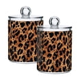 thumbnail image 1 of Yayeee 2 Pack Qtip Holder Bathroom Cotton Swab Canister with Lid Clear Dispenser Set, Leopard Pattern, 1 of 6