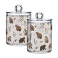 thumbnail image 1 of Yayeee 2 Pack Qtip Holder Bathroom Cotton Swab Canister with Lid Clear Dispenser Set, Light Gray Bears, 1 of 6