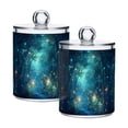 thumbnail image 1 of Yayeee 2 Pack Qtip Holder Bathroom Cotton Swab Canister with Lid Clear Dispenser Set, Magical Forest Glowing Lights, 1 of 6