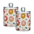 thumbnail image 1 of Yayeee 2 Pack Qtip Holder Bathroom Cotton Swab Canister with Lid Clear Dispenser Set, Pink Donut, 1 of 6