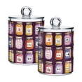 thumbnail image 1 of Yayeee 2 Pack Qtip Holder Bathroom Cotton Swab Canister with Lid Clear Dispenser Set, Purple Jam, 1 of 6