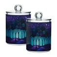 thumbnail image 1 of Yayeee 2 Pack Qtip Holder Bathroom Cotton Swab Canister with Lid Clear Dispenser Set, Purple Moonlight Forest, 1 of 6