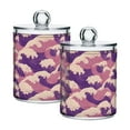 thumbnail image 1 of Yayeee 2 Pack Qtip Holder Bathroom Cotton Swab Canister with Lid Clear Dispenser Set, Purple Wave Pattern, 1 of 6