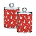thumbnail image 1 of Yayeee 2 Pack Qtip Holder Dispenser for Bathroom with Lid Cotton Swab Canister, Red Snowman, 1 of 6