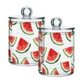 thumbnail image 1 of Yayeee 2 Pack Qtip Holder Bathroom Cotton Swab Canister with Lid Clear Dispenser Set, Red Watermelon, 1 of 6