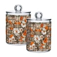 thumbnail image 1 of Yayeee 2 Pack Qtip Holder Bathroom Cotton Swab Canister with Lid Clear Dispenser Set, Rustic Floral, 1 of 6