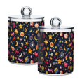 thumbnail image 1 of Yayeee 2 Pack Qtip Holder Bathroom Cotton Swab Canister with Lid Clear Dispenser Set, Small Space Pattern, 1 of 6