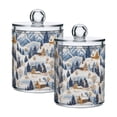 thumbnail image 1 of Yayeee 2 Pack Qtip Holder Bathroom Cotton Swab Canister with Lid Clear Dispenser Set, Snowy Winter, 1 of 6