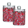 thumbnail image 1 of Yayeee 2 Pack Qtip Holder Bathroom Cotton Swab Canister with Lid Clear Dispenser Set, Sweet Strawberry, 1 of 6